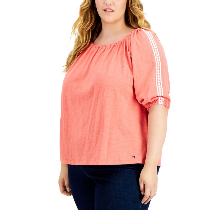 Tommy Hilfiger Plus Size Bubble Sleeve Top